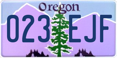OR license plate 023EJF