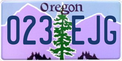 OR license plate 023EJG