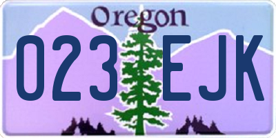OR license plate 023EJK