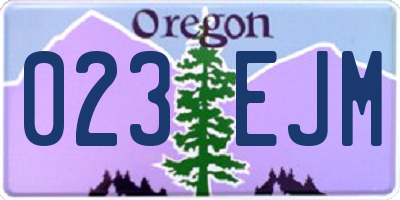 OR license plate 023EJM