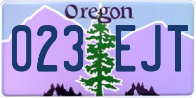 OR license plate 023EJT