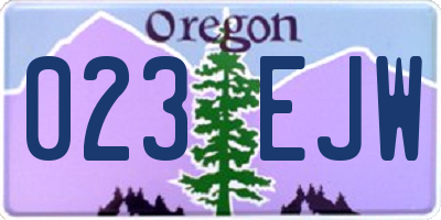 OR license plate 023EJW