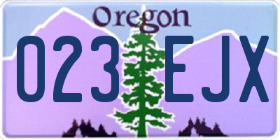 OR license plate 023EJX