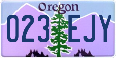 OR license plate 023EJY