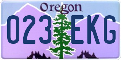 OR license plate 023EKG