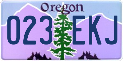 OR license plate 023EKJ