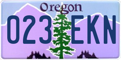 OR license plate 023EKN