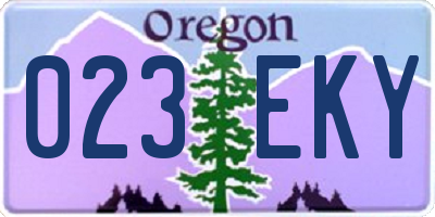 OR license plate 023EKY