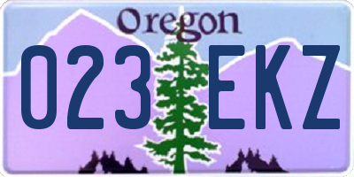 OR license plate 023EKZ