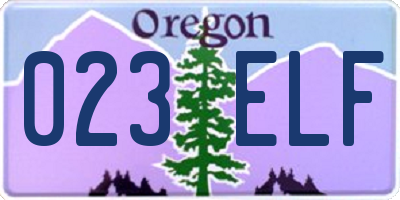OR license plate 023ELF
