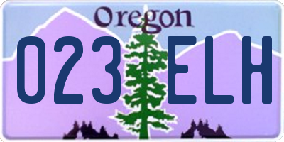 OR license plate 023ELH