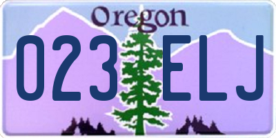 OR license plate 023ELJ
