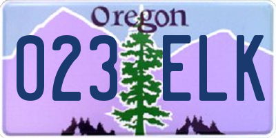 OR license plate 023ELK