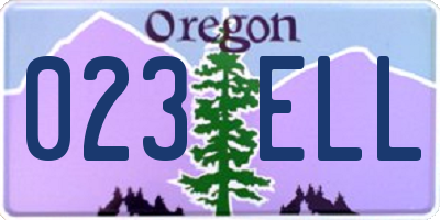 OR license plate 023ELL