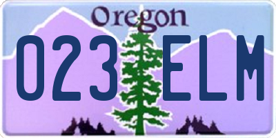 OR license plate 023ELM