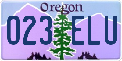 OR license plate 023ELU