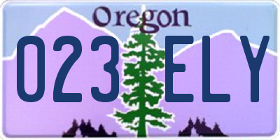 OR license plate 023ELY