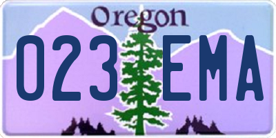 OR license plate 023EMA