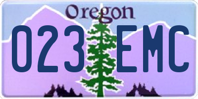 OR license plate 023EMC