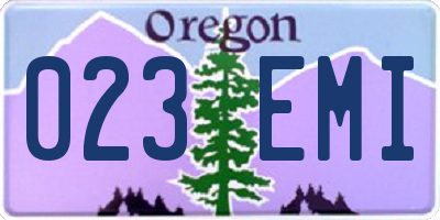 OR license plate 023EMI