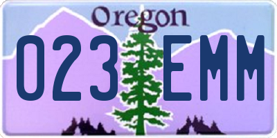 OR license plate 023EMM