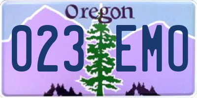 OR license plate 023EMO