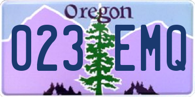 OR license plate 023EMQ