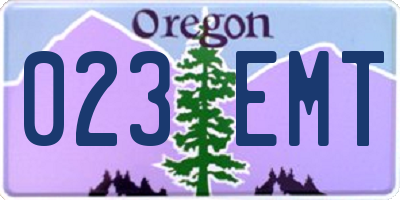 OR license plate 023EMT
