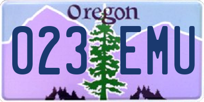 OR license plate 023EMU