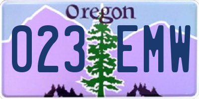 OR license plate 023EMW