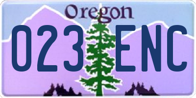 OR license plate 023ENC