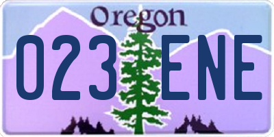 OR license plate 023ENE