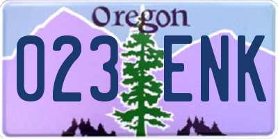 OR license plate 023ENK