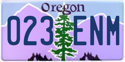 OR license plate 023ENM