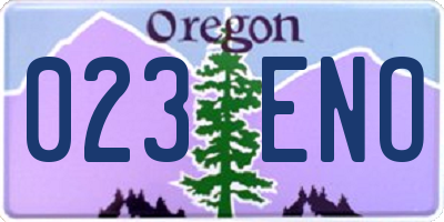 OR license plate 023ENO