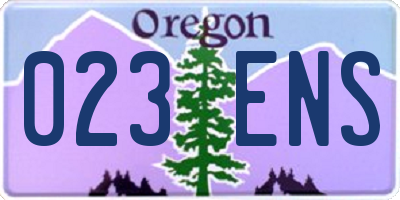 OR license plate 023ENS