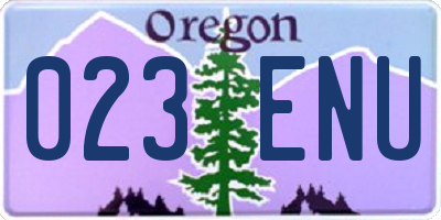 OR license plate 023ENU