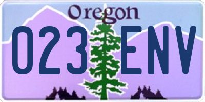 OR license plate 023ENV