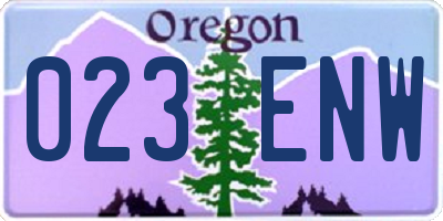 OR license plate 023ENW