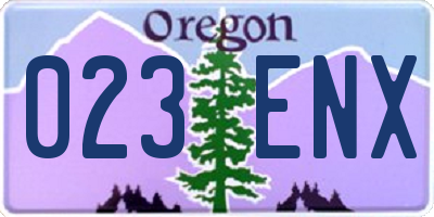 OR license plate 023ENX