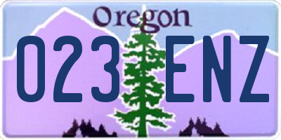 OR license plate 023ENZ