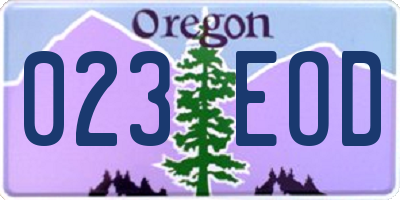 OR license plate 023EOD