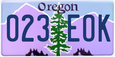 OR license plate 023EOK