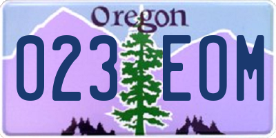 OR license plate 023EOM