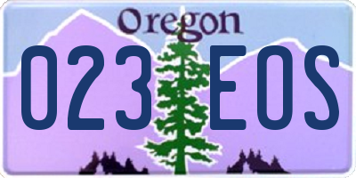 OR license plate 023EOS