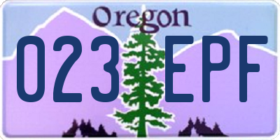 OR license plate 023EPF
