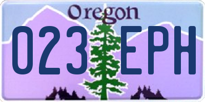 OR license plate 023EPH