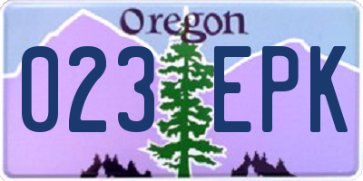 OR license plate 023EPK