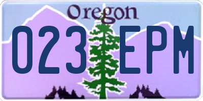 OR license plate 023EPM