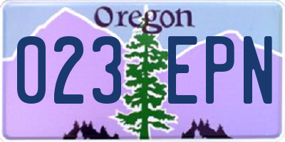 OR license plate 023EPN